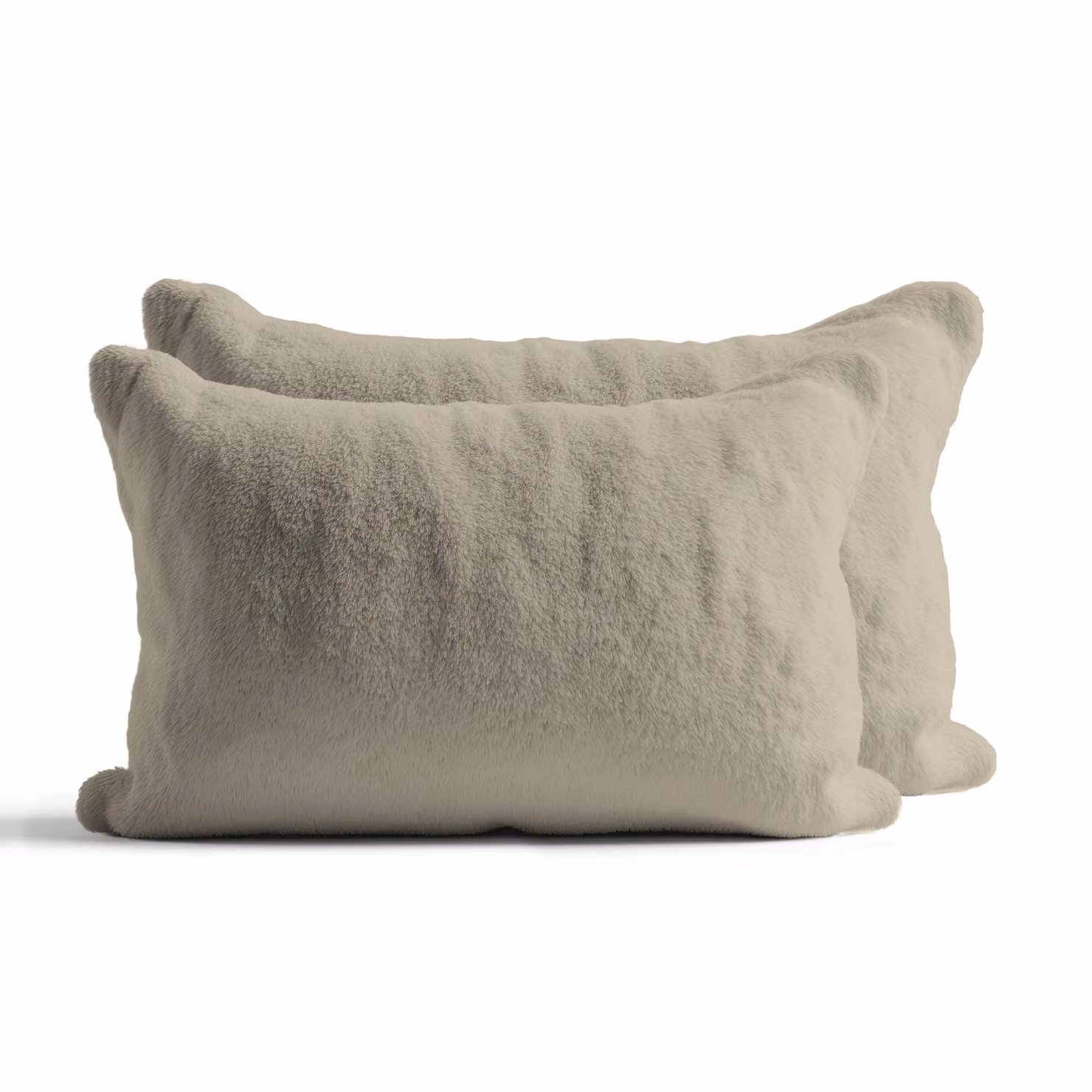 Home Sweet Home UK Teddy Fleece Pillowcase Set of 2 in Beige, W: 48 cm, H: 74 cm – 2