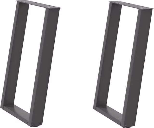 Berkfield Home vidXL U-Shaped Dining Table Legs, 2 Piece Anthracite Steel Set, H: 72-73 cm x W: 60 cm – 1