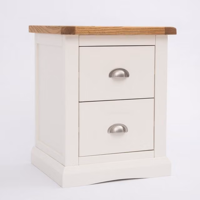 Cabinet Bits Cosenza 2 Drawer Bedside Table in White Ash Wood