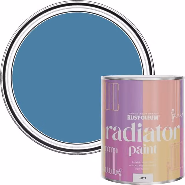 Rust-Oleum Matt Blue Radiator Paint, 750ml