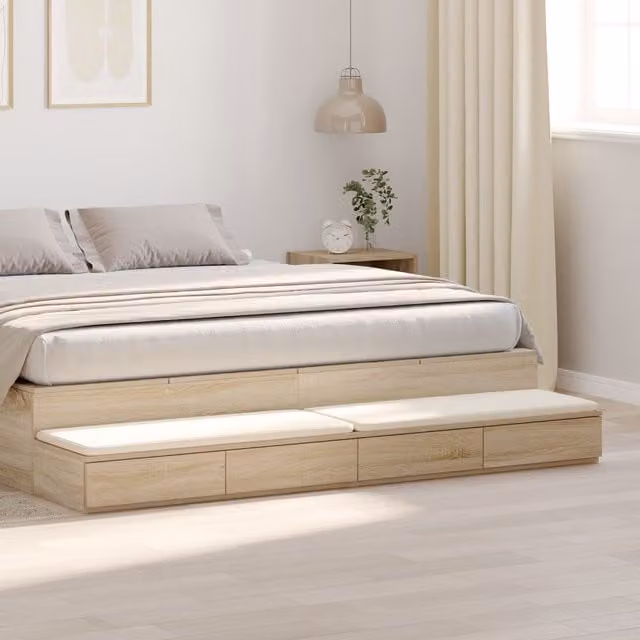 Berkfield Home Bed Drawers in Sonoma Oak, Brown, W/D/H: 180 x 36.5 x 16.5 cm – 1