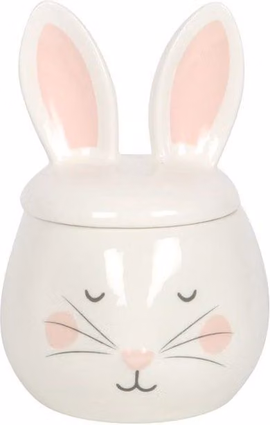 KDMD Bunny Face Ceramic Oil Burner and Tealight Lamp in White