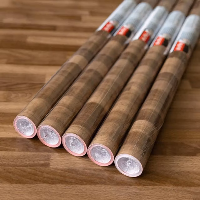 dc fix Walnut Block Self Adhesive Vinyl Wrap for Kitchen Doors and Worktops, Brown, W: 67.5 cm x L: 2 m (Pack of 5)