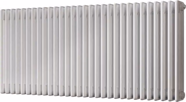 UK Radiators Alpha 4 Column Traditional Cast-Iron Style Steel Radiator in White, W: 1340 mm, H: 600 mm