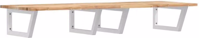 Berkfield Home Wall Mounted Basin Shelf in Brown Steel and Solid Acacia Wood