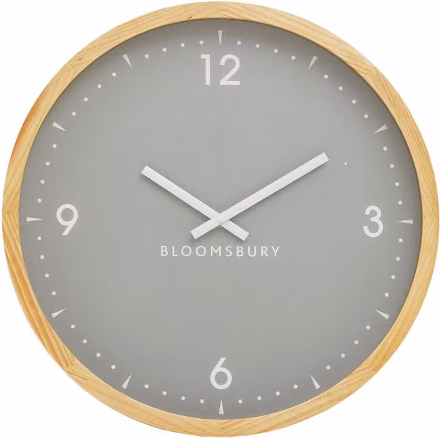 Orsina Modern Round Grey Wall Clock by Premier Housewares W/D/H: 50 x 5 x 50 cm