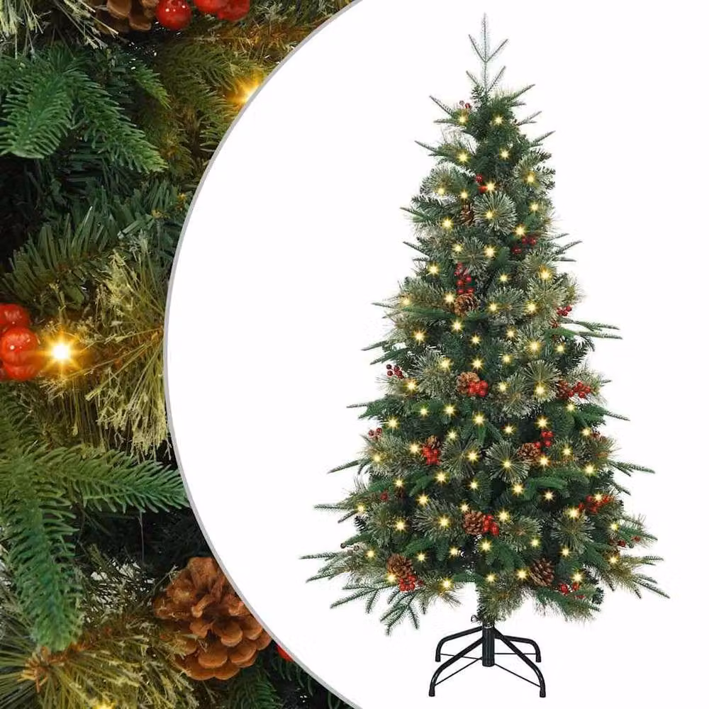 Berkfield Home Green Artificial Hinged Christmas Tree, Height: 150 cm – 2