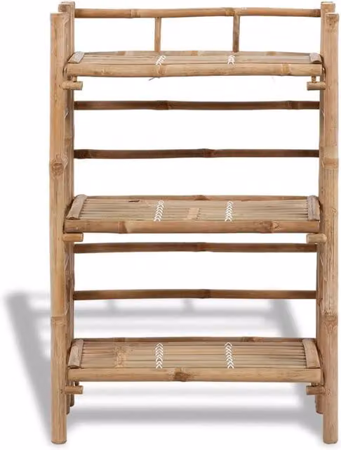 Berkfield Home 3-tier Bamboo Plant Rack in Brown, W/D/H: 56 x 30 x 85 cm – 1
