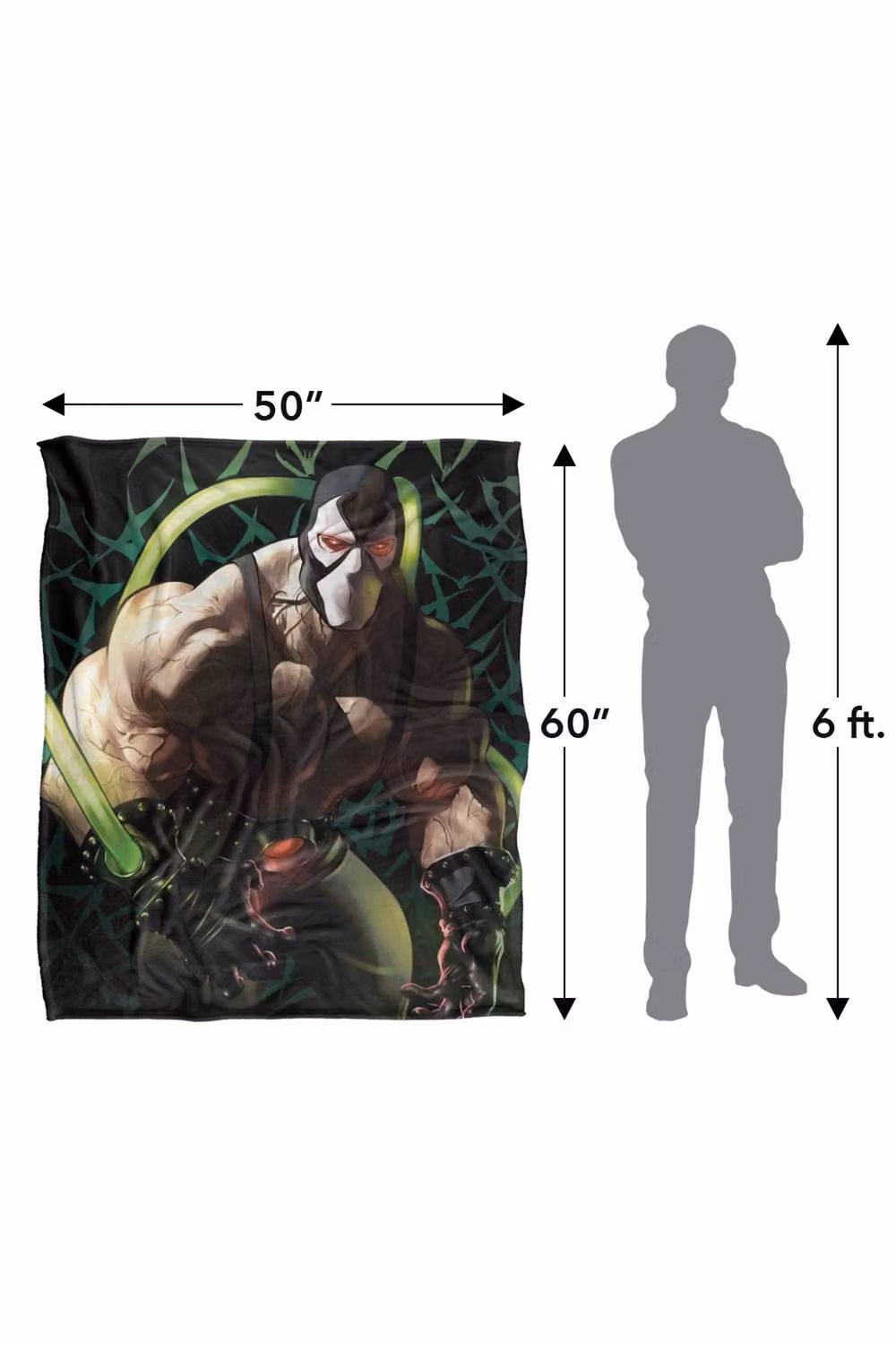 Warner Bros. Batman Bane Super Soft Fleece Throw Blanket, Multicolour, W: 91 cm, D: 147 cm – 8
