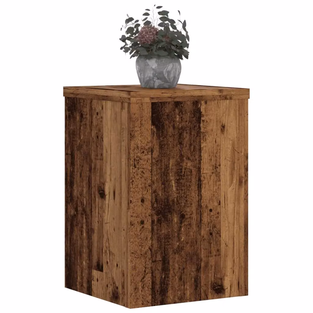 Berkfield Home Set of 2 Modern Square Tabletop Plant Stands in Brown Engineered Wood, W/D/H: 20 x 20 x 30 cm – 3