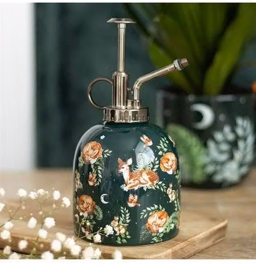 KDMD Fawn & Friends Forest Print Ceramic Plant Mister in Green – 1