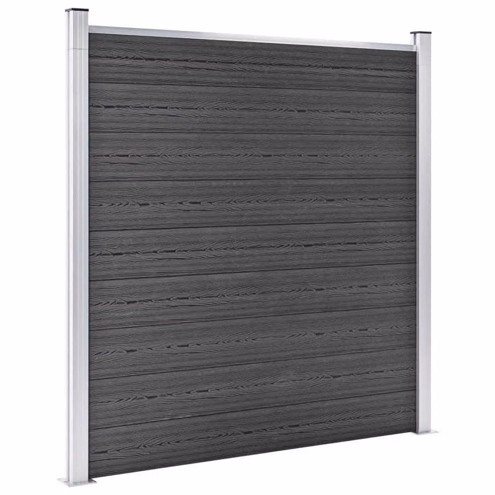 Berkfield Home WPC Fence Panel Set, Black, W: 699 cm, H: 186 cm – 3