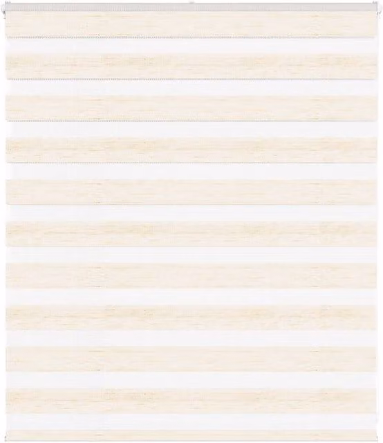 Berkfield Home Zebra Blind in Marble Beige Polyester, W: 125 cm, H: 100 cm