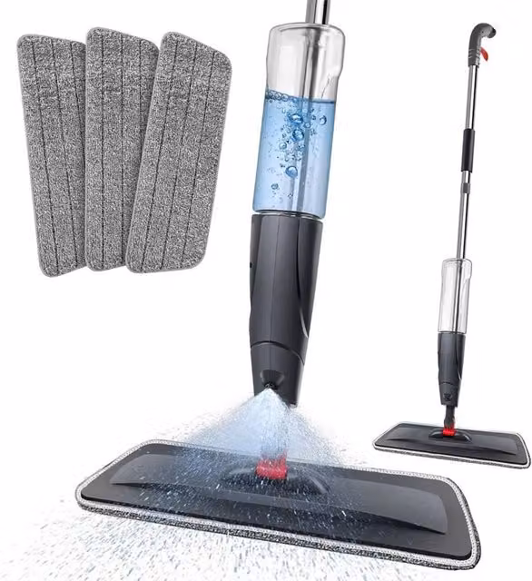 Nordara Grey Microfibre Spray Mop with Refillable Foldable Head