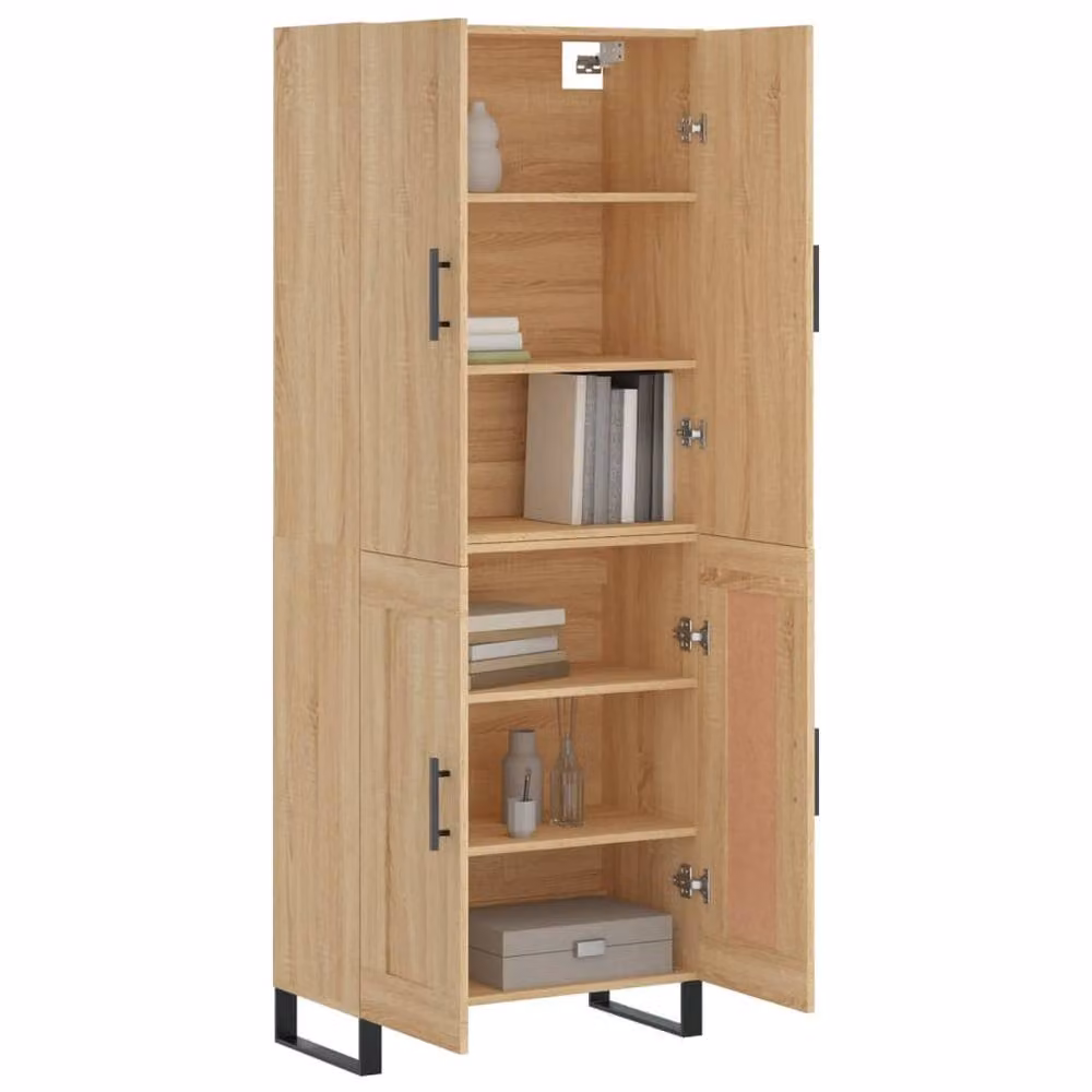 Berkfield Home Sonoma Oak Highboard in Light Brown, W/D/H: 69.5 x 34 x 180 cm – 2