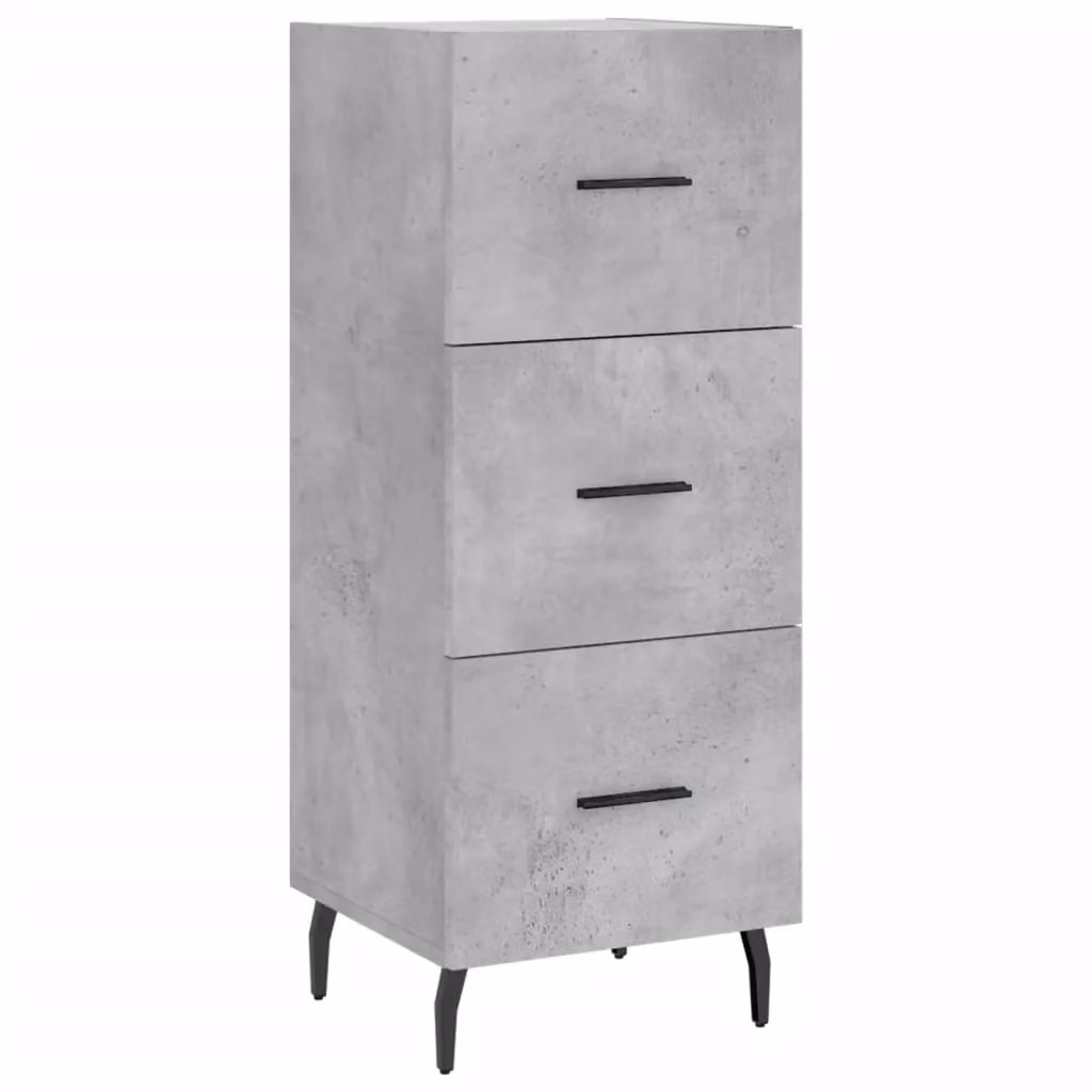 Berkfield Home Modern Sideboard in Concrete Grey, W/D/H: 34.5 x 34.5 x 90 cm – 2