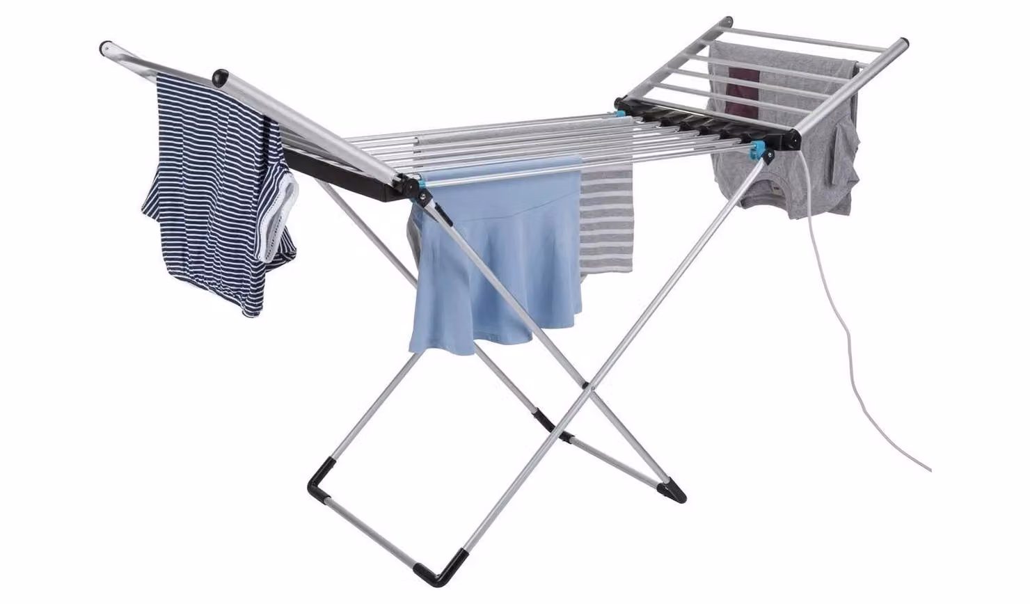 Minky Wing 12m Heated Clothes Airer with Cover in Silver, H 148 cm x W 94 cm x D 54 cm