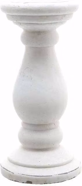 Lemon Pavilion Furniture and Decor Large Ceramic Pillar Candle Holder, Matt White, W: 18 cm, D: 18 cm, H: 38 cm