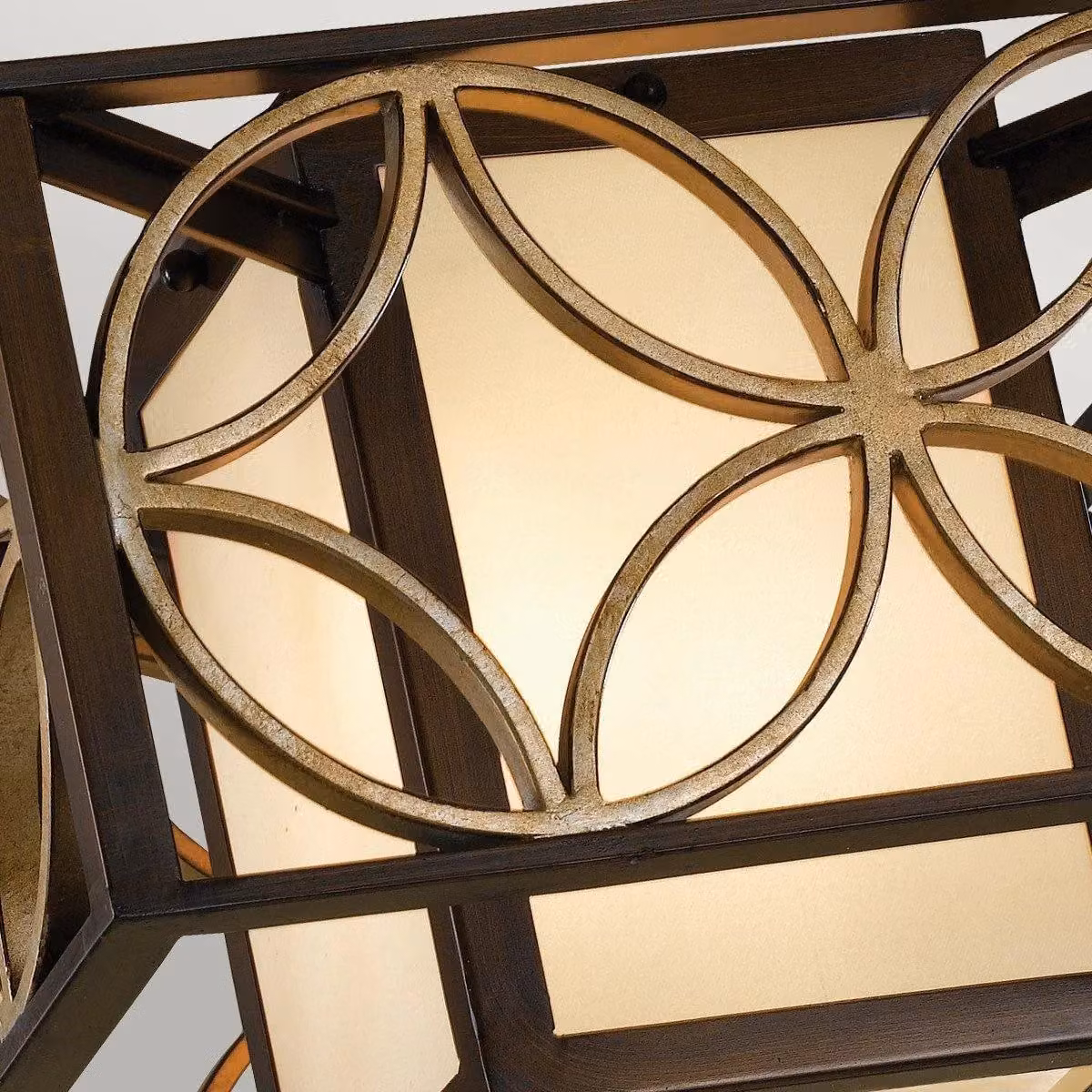 Netlighting Remy 2 Light Flush Ceiling Light in Gold, Bronze and Brown – 2