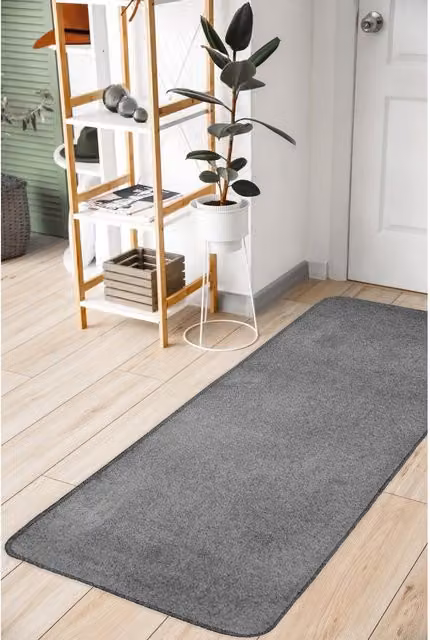 Relay Classic Rectangular Area Rug in Grey, W: 60 cm, L: 200 cm
