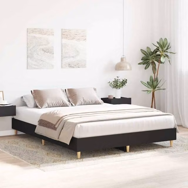 Berkfield Home Durable King Size Bed Frame in Black, W/D/H: 150 x 200 cm