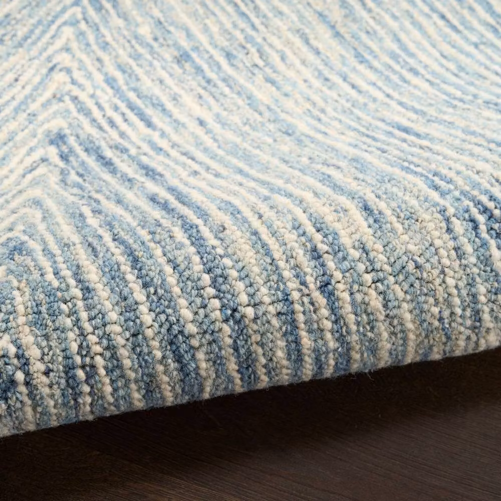 DKNY Pure Angles Ang01 Geometric Woven Rug in Ivory, Blue and Multicolour, W: 160 cm, L: 220 cm – 3