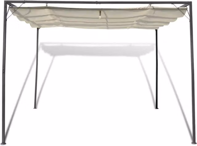 Berkfield Home Garden Gazebo with Retractable Roof Canopy in Beige, W/D/H: 300 x 300 x 230 cm