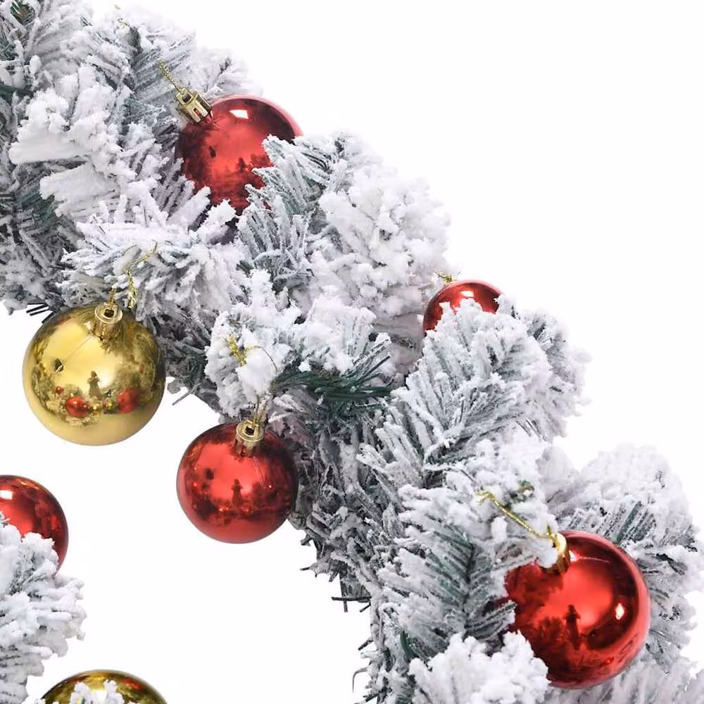 Berkfield Home Christmas Garland with Baubles and Warm White LED Lights, Green PVC, 20 m – 3