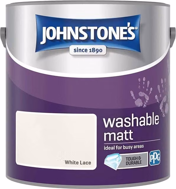 Johnstones Low Emission Water Based Matt Latex Paint in White