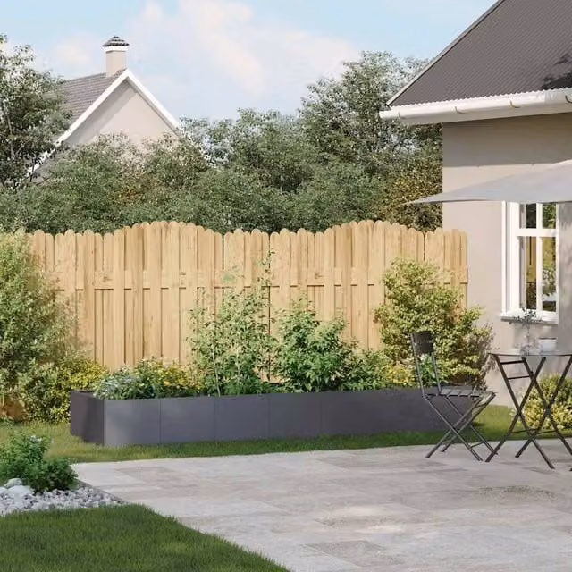 Berkfield Home Anthracite Steel Planter in Dark Grey, W/D/H: 280 x 80 x 40 cm
