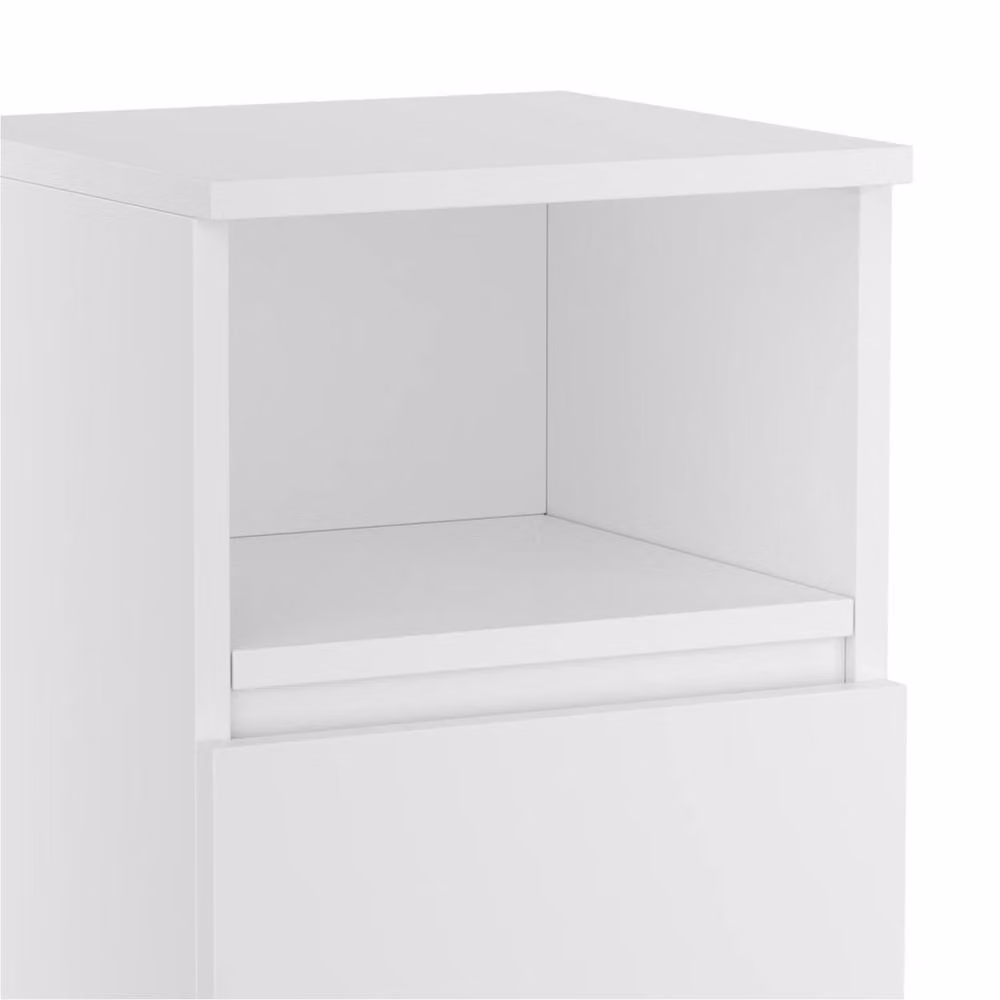 VOGREX White Bedside Table with Drawer – 2
