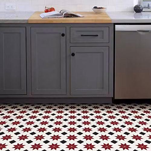 WallPops FP2482 Orion Red Self-Adhesive Peel and Stick Floor Tiles, Set of 10 – 2