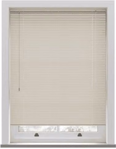 New Edge Blinds Cream PVC Venetian Blind with 25mm Slats, W: 170 cm, H: 152 cm