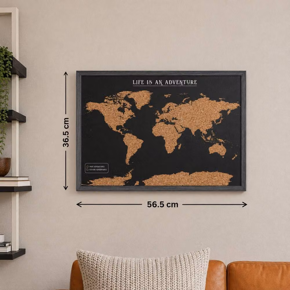 Fragranced Humour Black Cork Board Map Travel Gift, W: 93.5 cm, H: 64.5 cm, D: 2 cm – 6