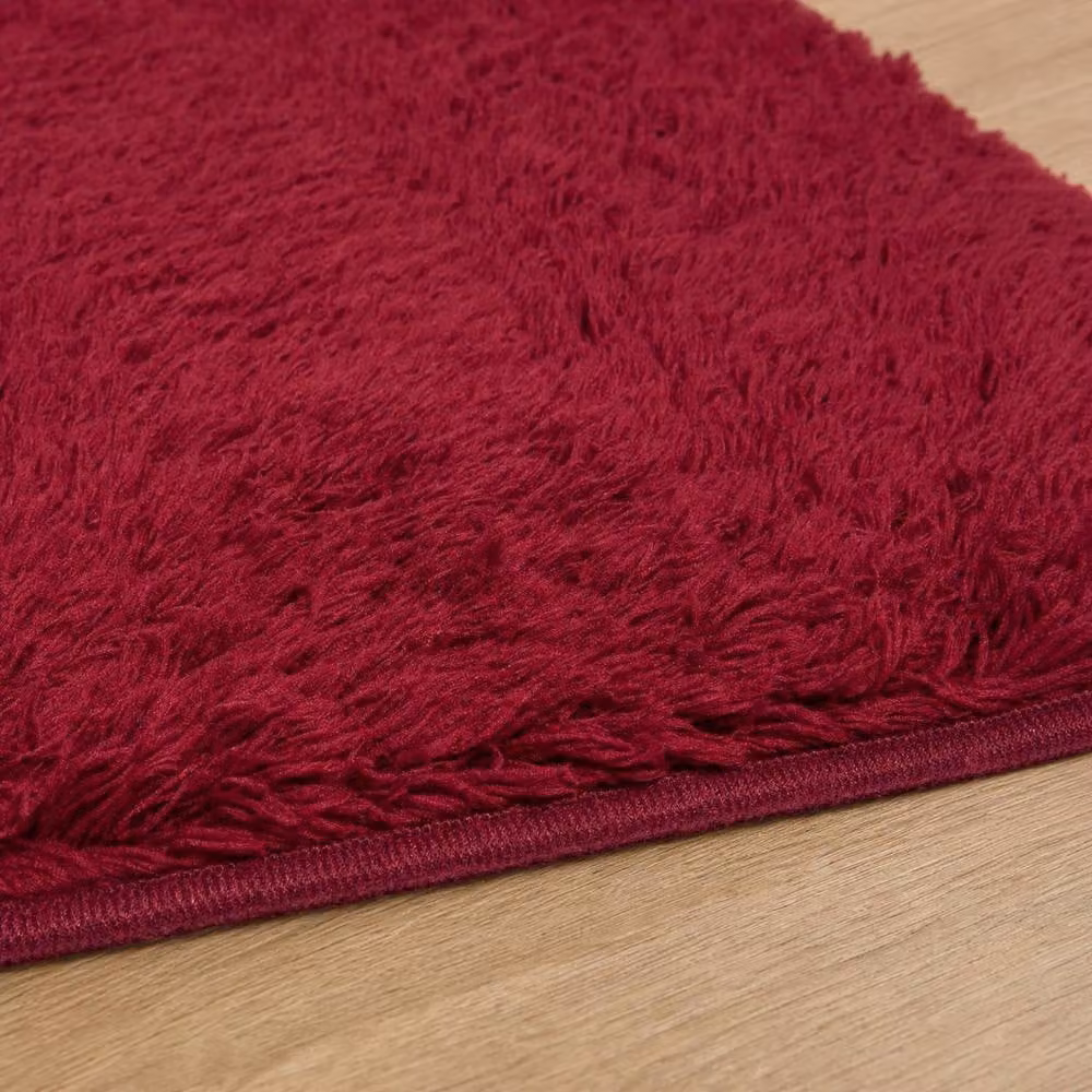 OHS Fluffy Teddy Rug Non Slip Soft Area Mat in Red, W: 120 cm, L: 170 cm – 2