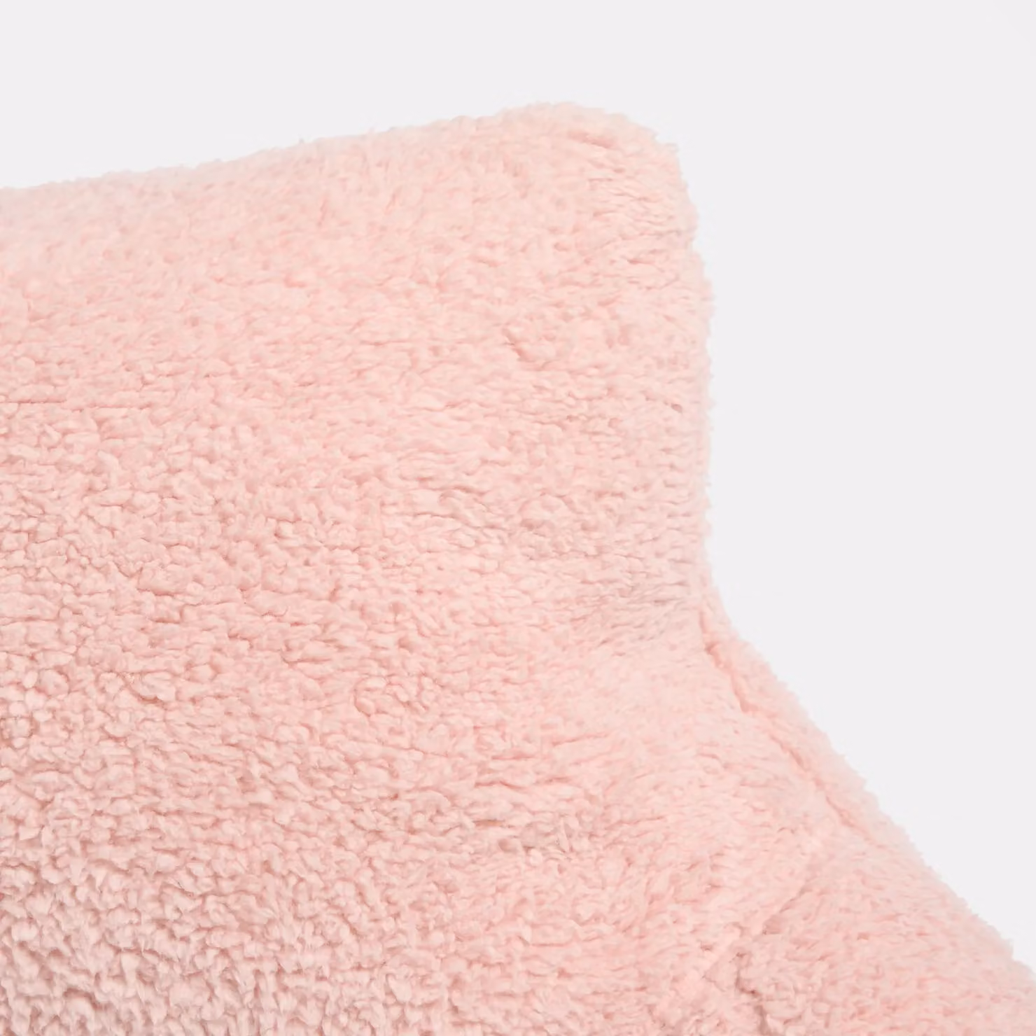 OHS Teddy Fleece U-Shaped Bed Reading Cushion with Lumbar Support in Light Pink – 2