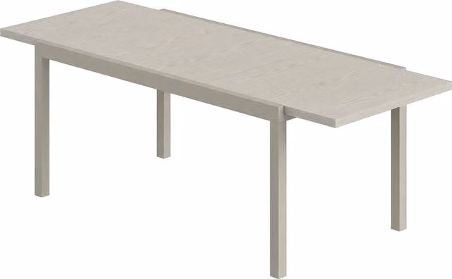 Outsunny Extending Rectangular Garden Dining Table in Light Grey Wood Effect with Aluminium and Steel Frame