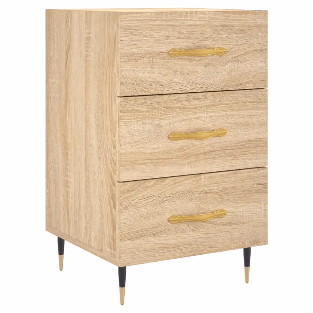Berkfield Home Sonoma Oak Bedside Cabinet in Brown, W/D/H: 40 x 40 x 66 cm – 2