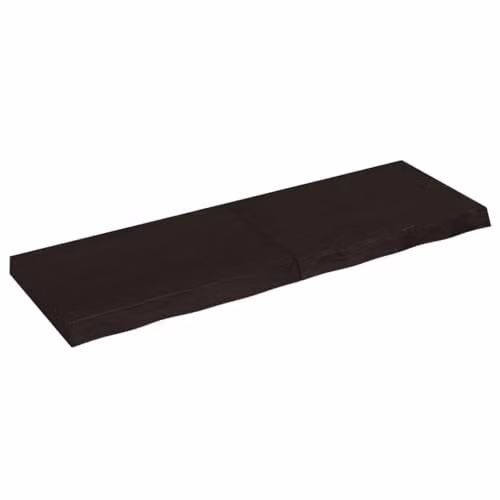vidaXL Wall Mounted Rustic Oak Wall Shelf, Dark Brown, W: 120 cm, D: 40 cm, H: 2-6 cm – 1