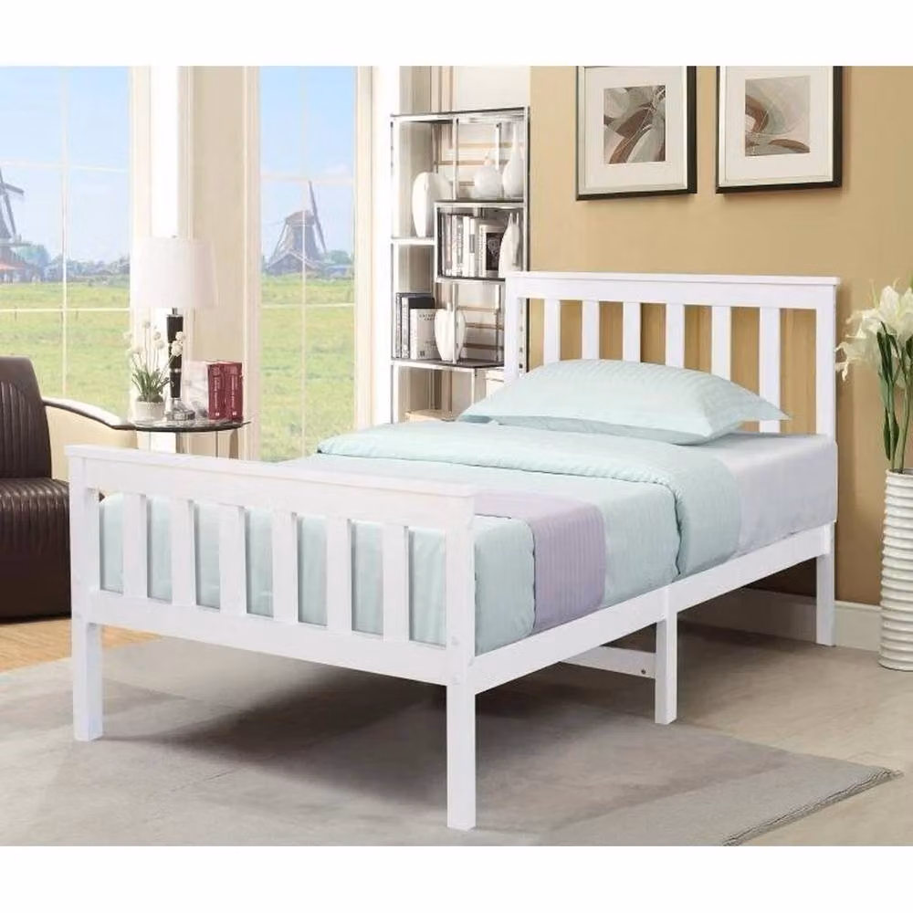 SPETLEK Single Bed with Solid Pine Frame in White, 90 x 190 cm – 2
