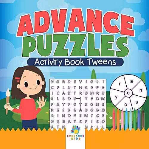 Educando Kids Advance Puzzles Activity Book for Tweens, Multicolour, W: 21.59 cm