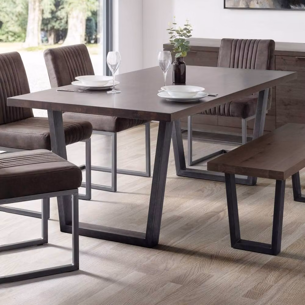 Cheshire Huxford Rectangular Oak Dining Table in Brown and Multicolour, 180 cm – 2