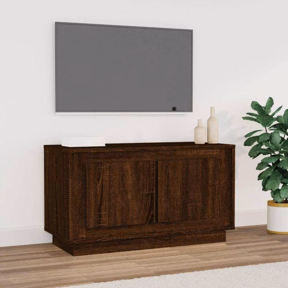 Berkfield Home Modern TV Cabinet in Brown Oak, W/D/H: 80 x 35 x 45 cm – 2