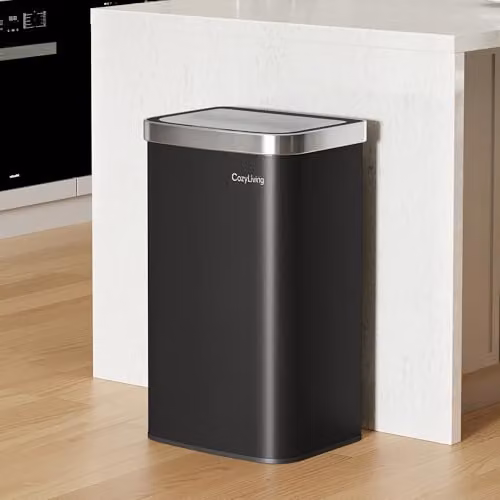 CozyLiving Automatic Motion Sensor Kitchen Bin with Soft Close Lid, Black, W/D/H: 39.0 x 65.5 x 29.5 cm – 3