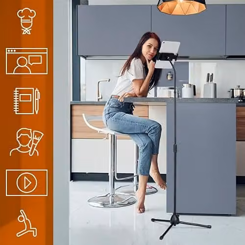 Durable Twist 360 Gooseneck Tablet and Phone Holder Tripod Stand, Black – 2