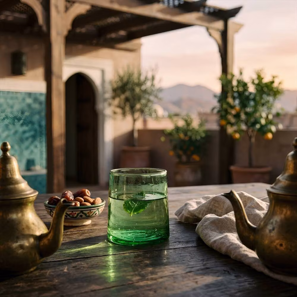 Nicola Spring Merzouga Green Glass Tumblers, 200ml, Pack of 6 – 5