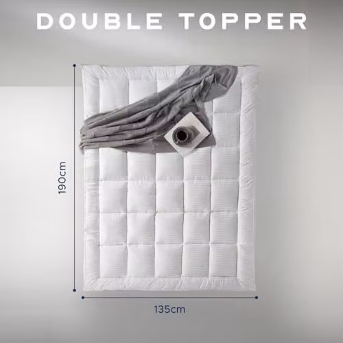 Snuggledown Hotel Luxury Double Mattress Topper, White, 10cm Depth, W/D/H: 140 x 200 x 10 cm – 2