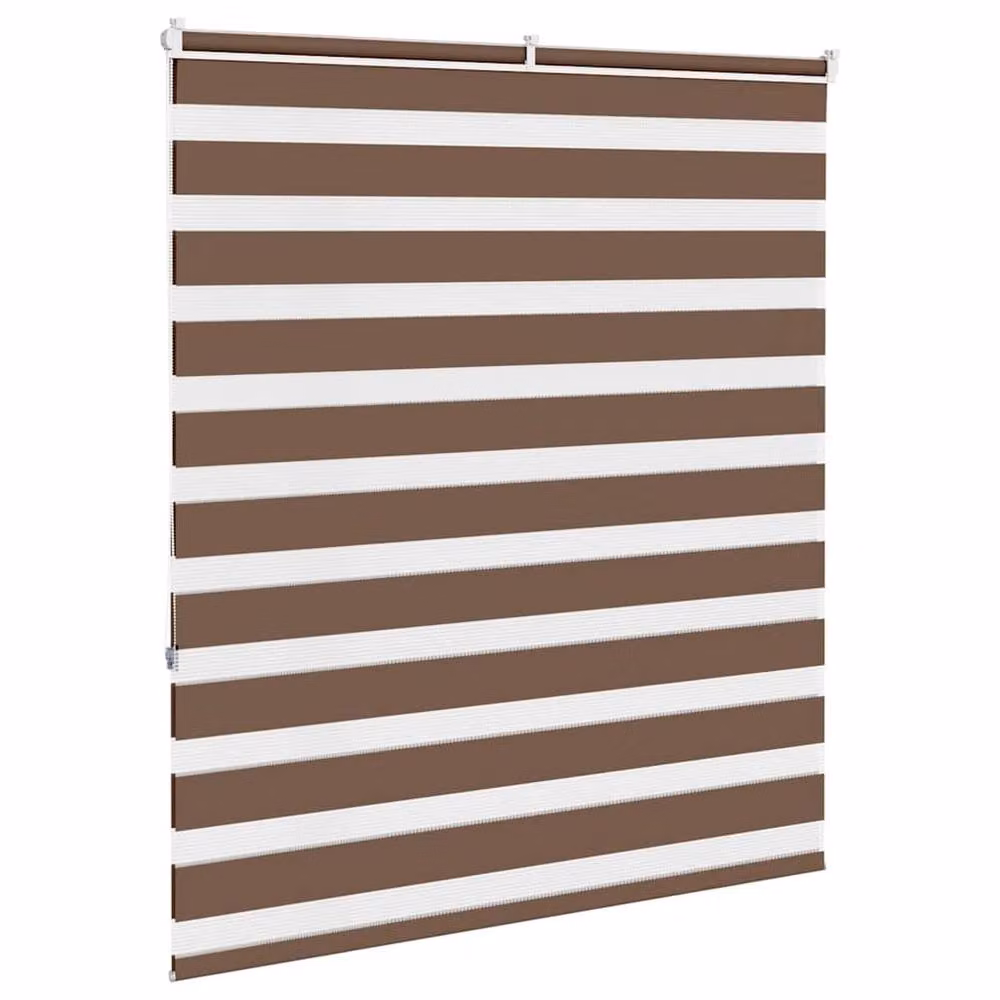 Berkfield Home Elegant Zebra Blind in Brown, W: 135 cm, H: 150 cm – 4