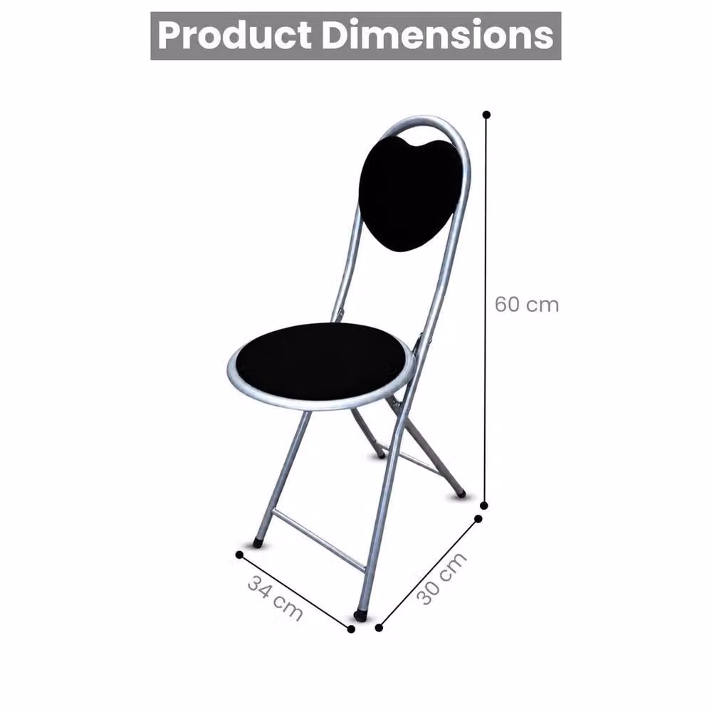 FORGEVIO Set of 2 Black Heart Soft Padded Fabric Bar Stools with Metal Frame – 2