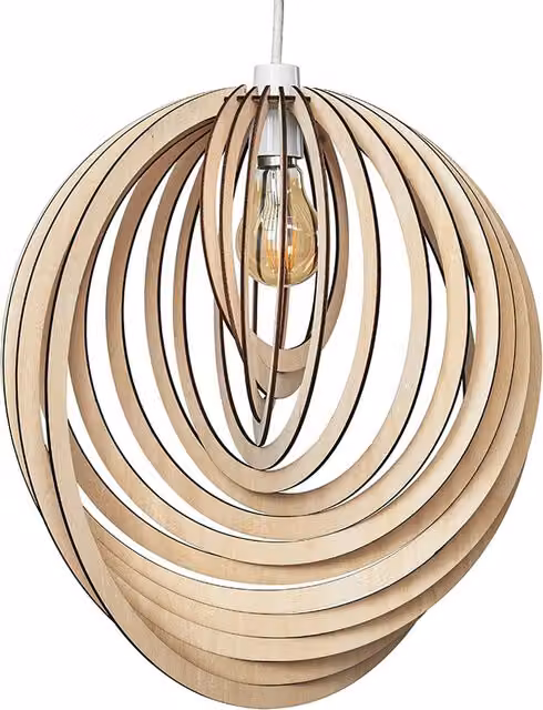 Lenko Modern Brown Wood Ceiling Pendant Shade